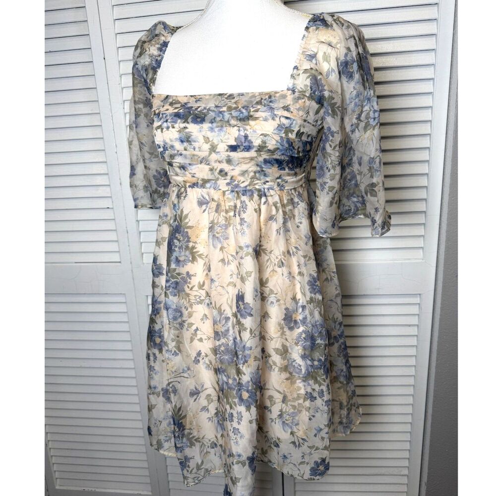 Abercrombie & Fitch Emerson Angel Sleeve Mini Dress Floral NWT Size Small - Picture 4 of 7
